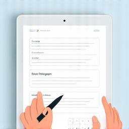 Illustration of someone filling out an online form